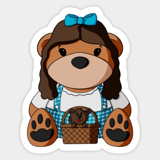 Oz Dorothy and Toto Teddy Bear Sticker